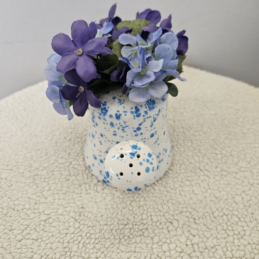 Blue and Purple Floral Ceramic Vase - Picture 16 of 16